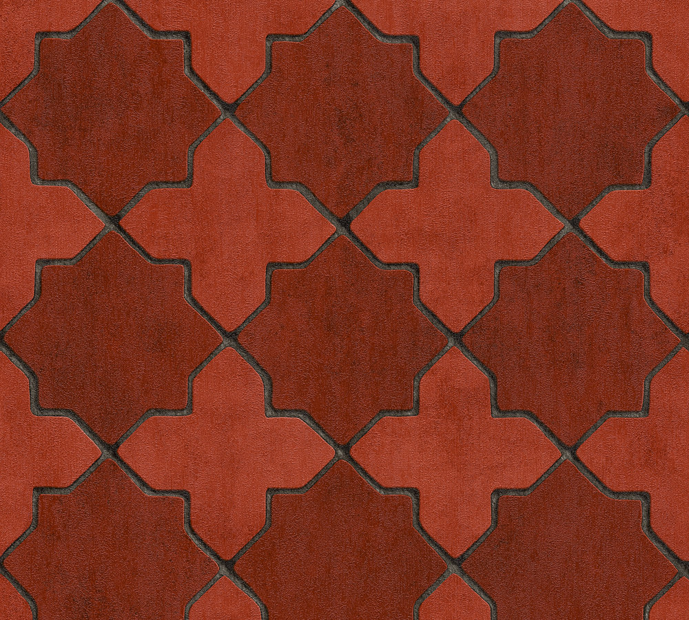 38-75 Tapeta 374211 Winylowa na Flizelinie Czerwony geometryczna | New Walls - obrazek 1