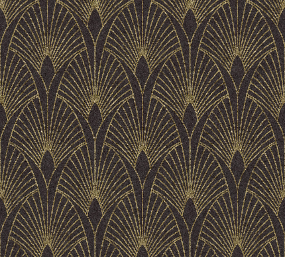 38-75 Tapeta 374273 Winylowa na Flizelinie Czarny Art. Deco | Black is Beautiful - obrazek 1