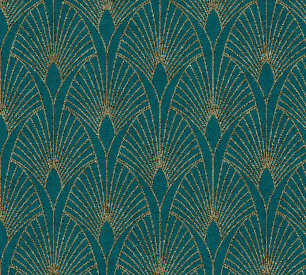 38-75 Tapeta 374275 Winylowa na Flizelinie Niebieski Art. Deco | New Walls - obrazek 1