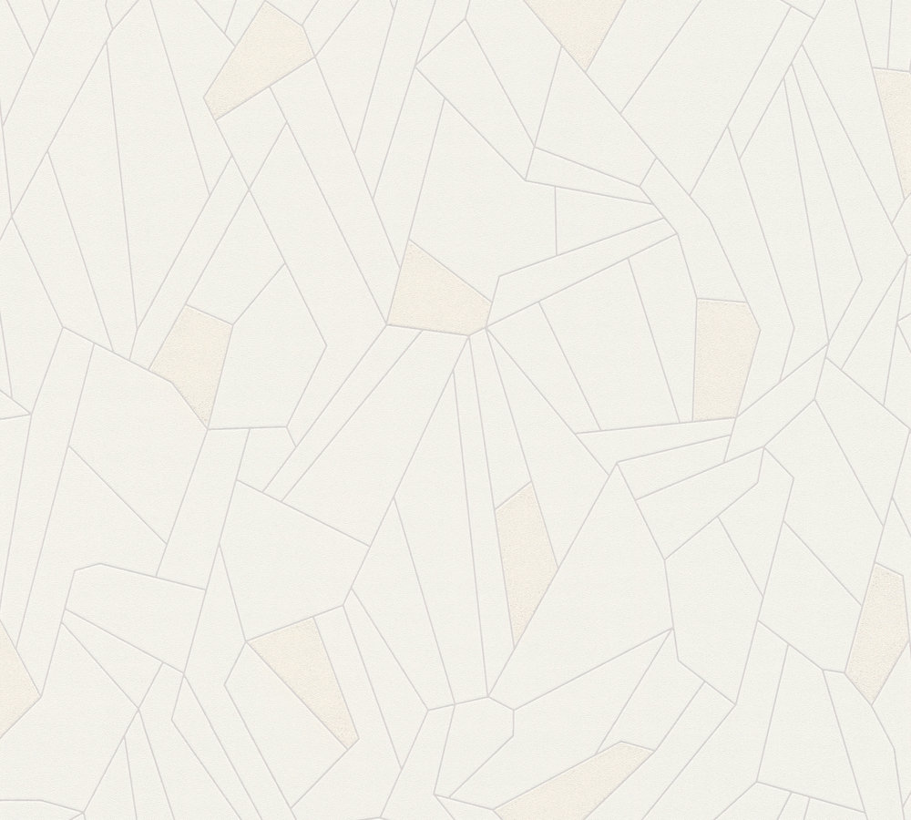 38-66 Tapeta 376771 Winylowa na Flizelinie Kremowy geometryczna | New Life - obrazek 1