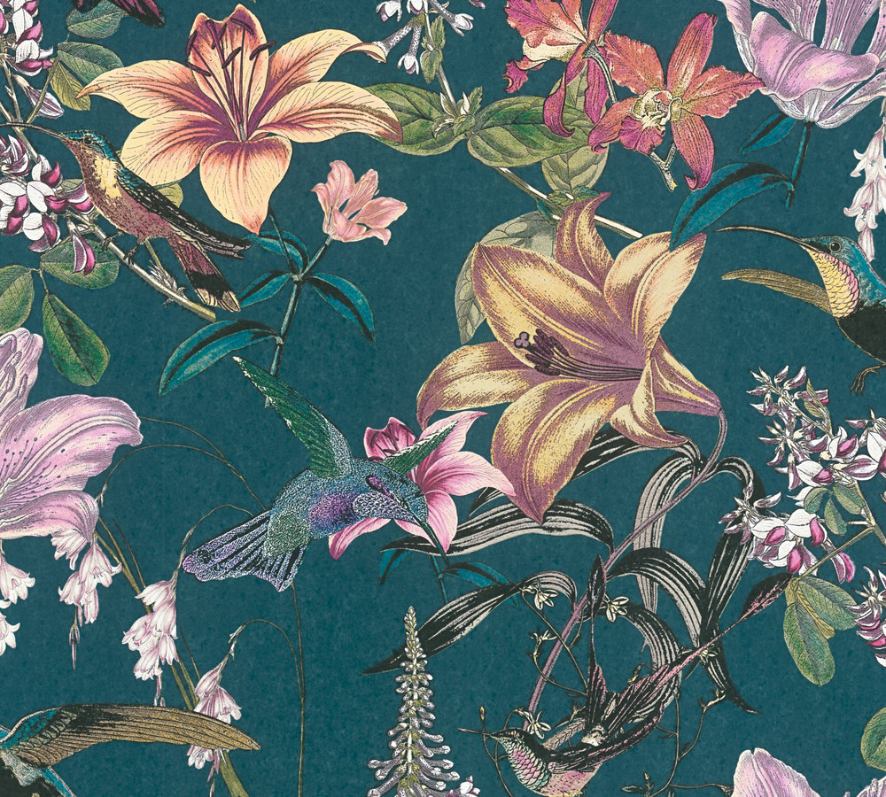 38-78 Tapeta 377012 Fizelinowa na Flizelinie Wielokolorowy kwiatowa | Jungle Chic - obrazek 1