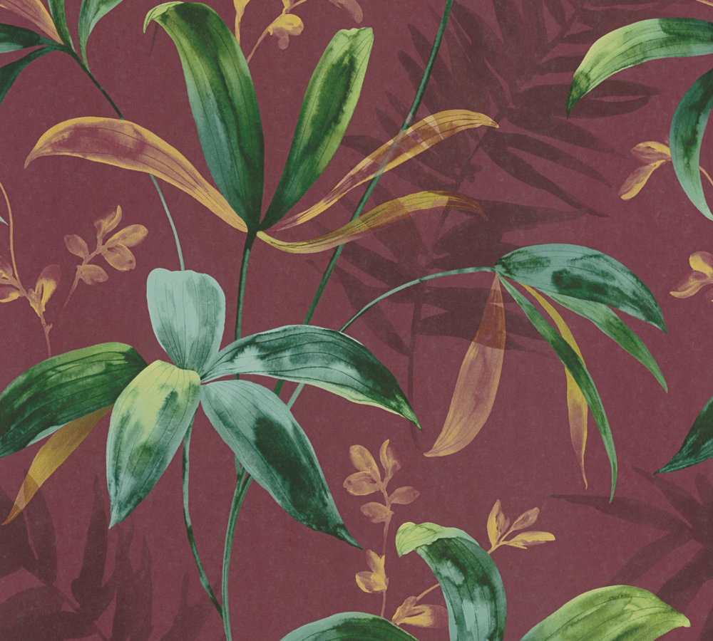 38-78 Tapeta 377043 Fizelinowa na Flizelinie Czerwony dżungla | Jungle Chic - obrazek 1