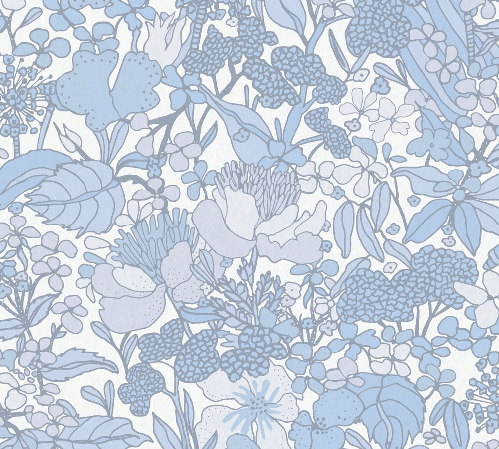 39-13 Tapeta 377566 Fizelinowa na Flizelinie Niebieski dżungla | Floral Impression - obrazek 1