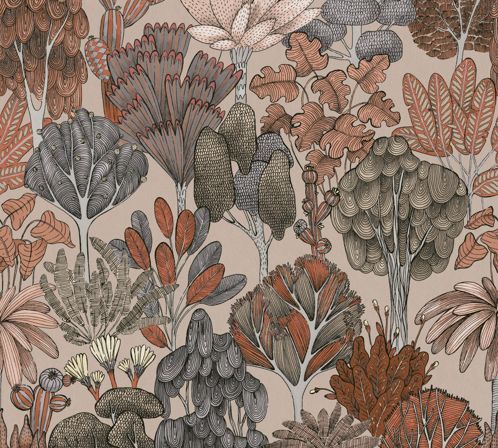 39-13 Tapeta 377575 Fizelinowa na Flizelinie Beżowy dżungla | Floral Impression - obrazek 1