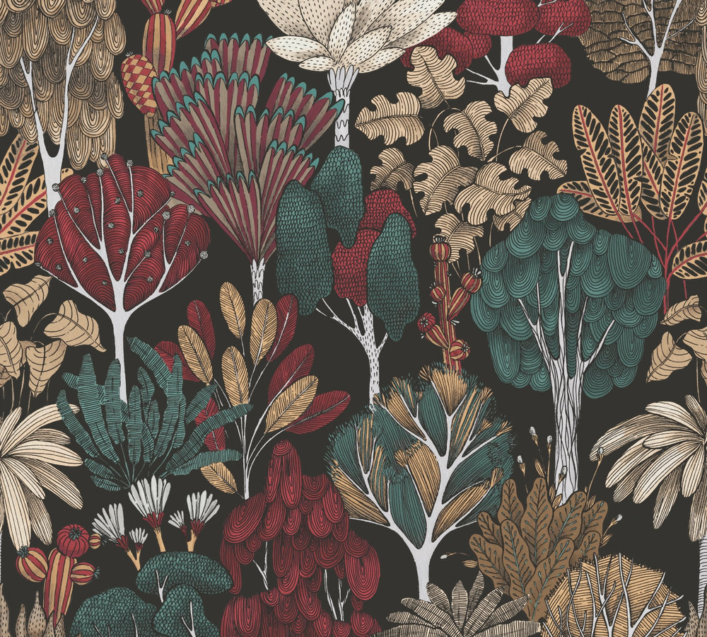 39-13 Tapeta 377576 Fizelinowa na Flizelinie Czarny dżungla | Floral Impression - obrazek 1