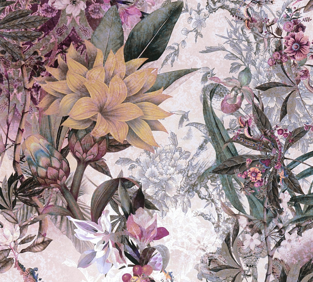 39-60 Tapeta 381775 Fizelinowa na Flizelinie Wielokolorowy kwiatowa | Dream Flowery - obrazek 1