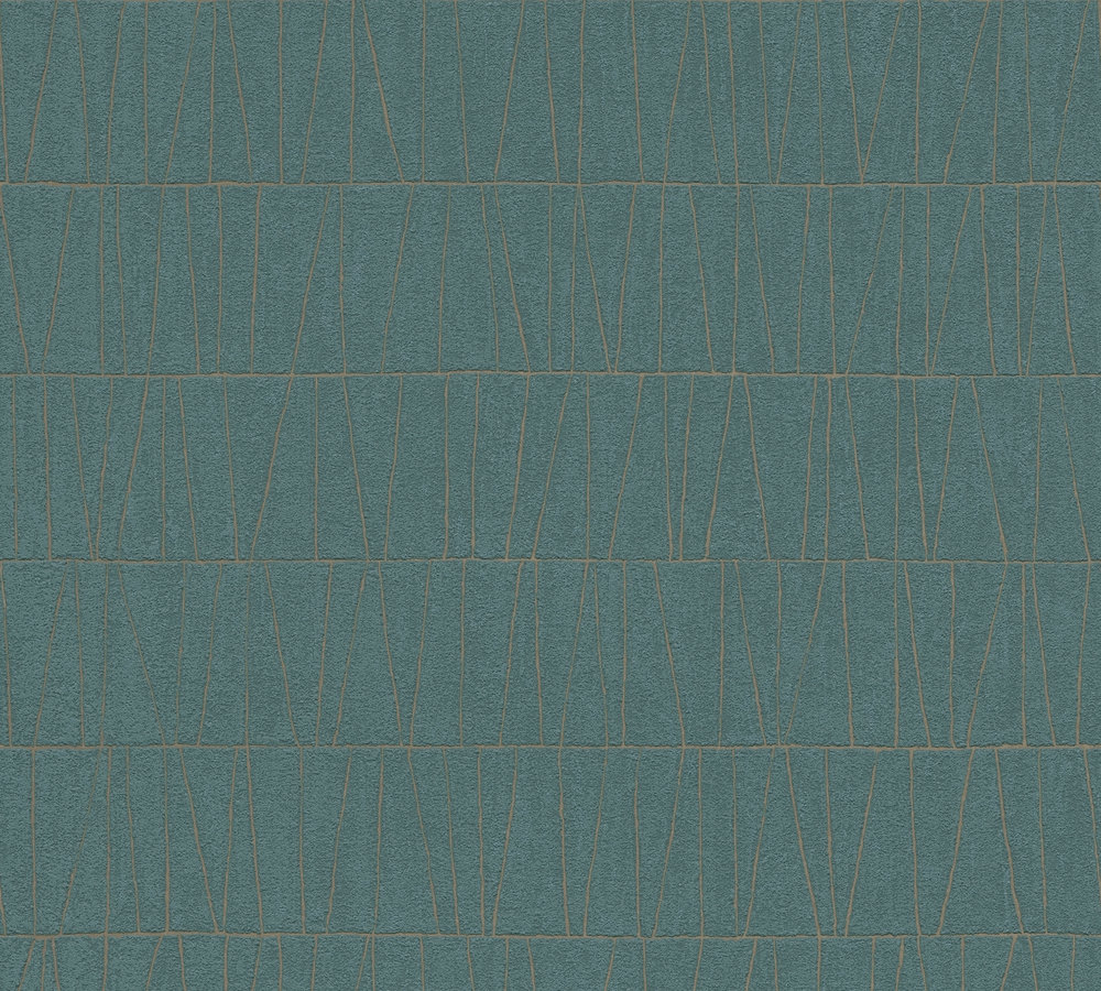 39-77 Tapeta 395064 Fizelinowa na Flizelinie Niebiesko-zielony graficzna | Jade 2 - obrazek 1