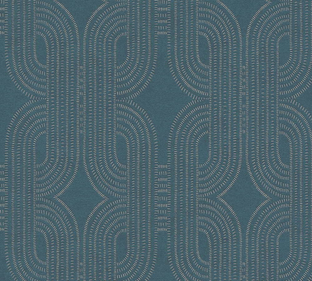 39-74 Tapeta 399373 Winylowa na Flizelinie Niebieski graficzny | French Affair - obrazek 1